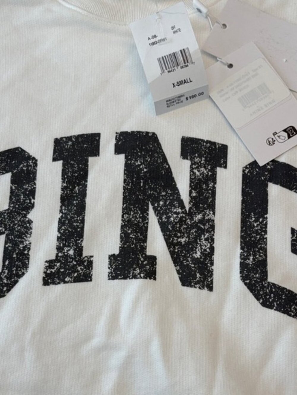 ANINE BING Jay Bing Oversized Short Sleeve Sweatshirt – Size XS – NWT - Picture 8 of 16